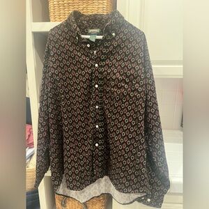 Stylish Black Patterned Dress Shirt